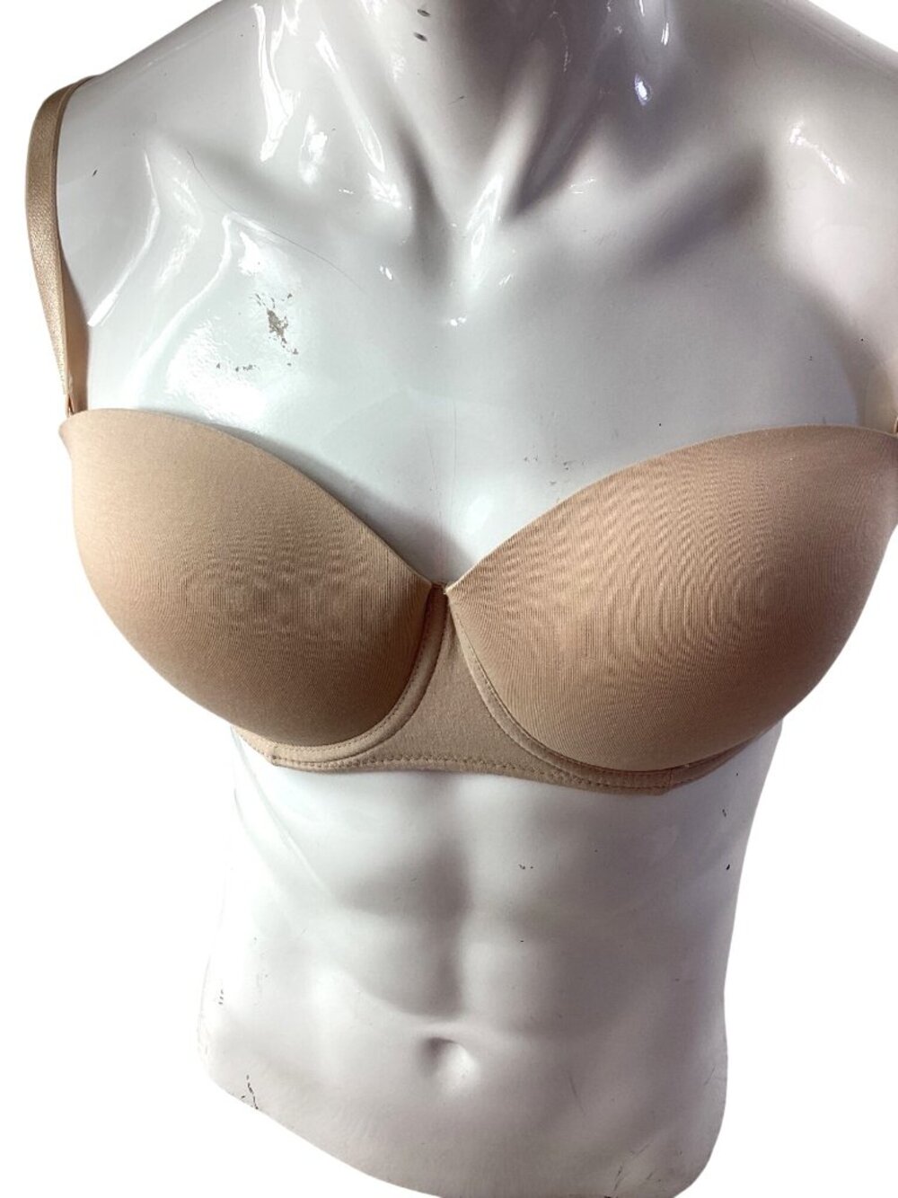 Taupe Strapless Push-Up Bra*Molded Cups*Convertible Straps*Sissy*Femboy*38D*NWOT
